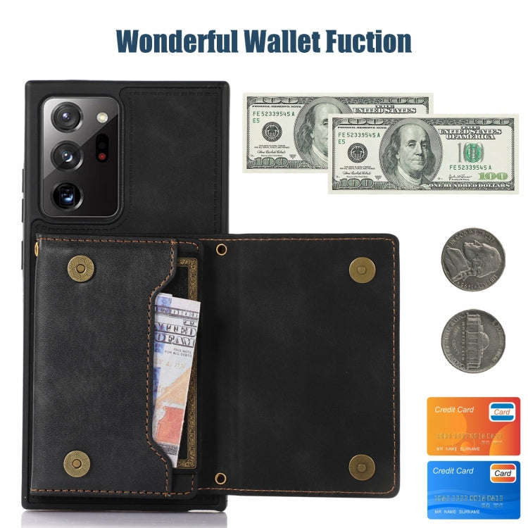 Three-fold RFID Leather Phone Case with Lanyard, For Samsung Galaxy Note20 Ultra, For Samsung Gal...
