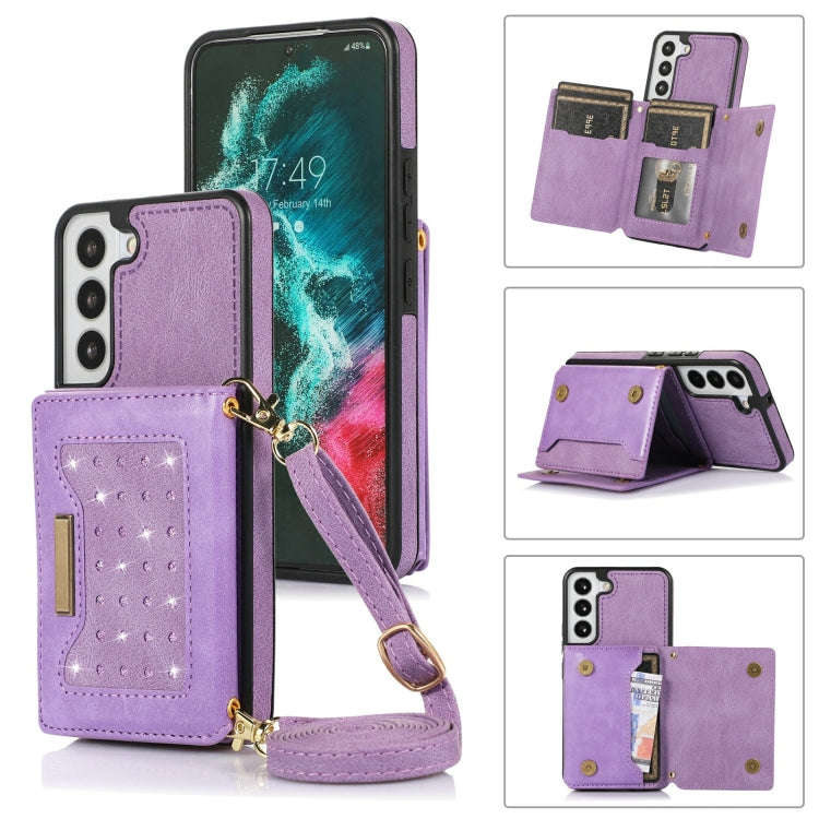 Three-fold RFID Leather Phone Case with Lanyard, For Samsung Galaxy Note20 Ultra, For Samsung Gal...