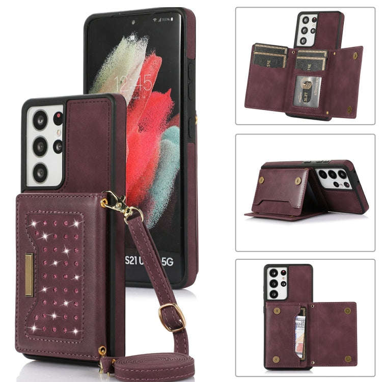 Three-fold RFID Leather Phone Case with Lanyard, For Samsung Galaxy Note20 Ultra, For Samsung Gal...