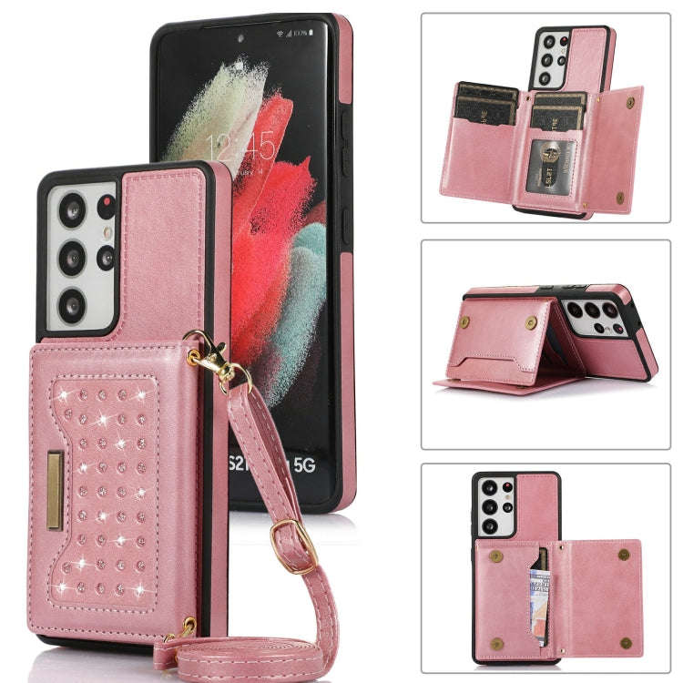 Three-fold RFID Leather Phone Case with Lanyard, For Samsung Galaxy Note20 Ultra, For Samsung Gal...