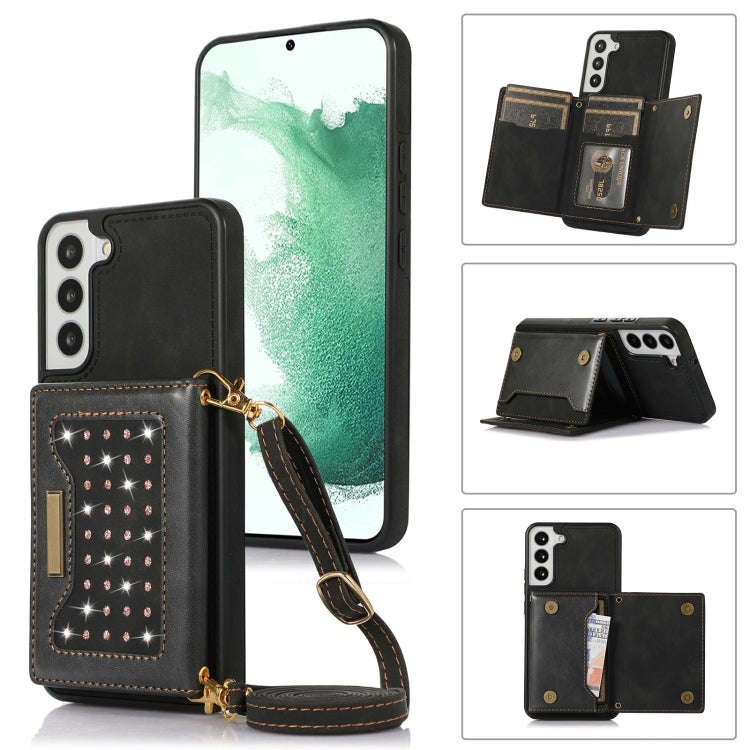 Three-fold RFID Leather Phone Case with Lanyard, For Samsung Galaxy Note20 Ultra, For Samsung Gal...