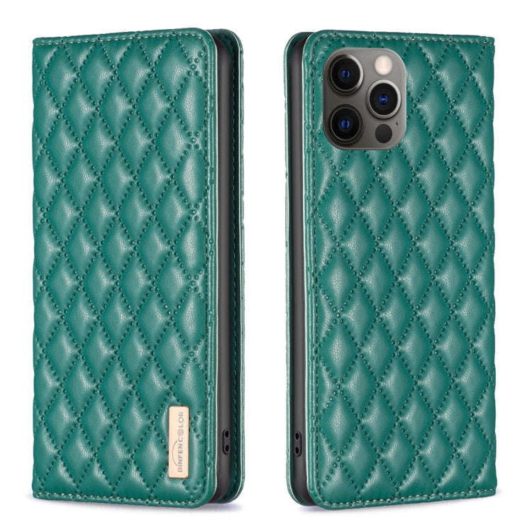 Diamond Lattice Magnetic Leather Flip Phone Case, For iPhone 12 / 12 Pro, For iPhone 11 Pro Max, ...