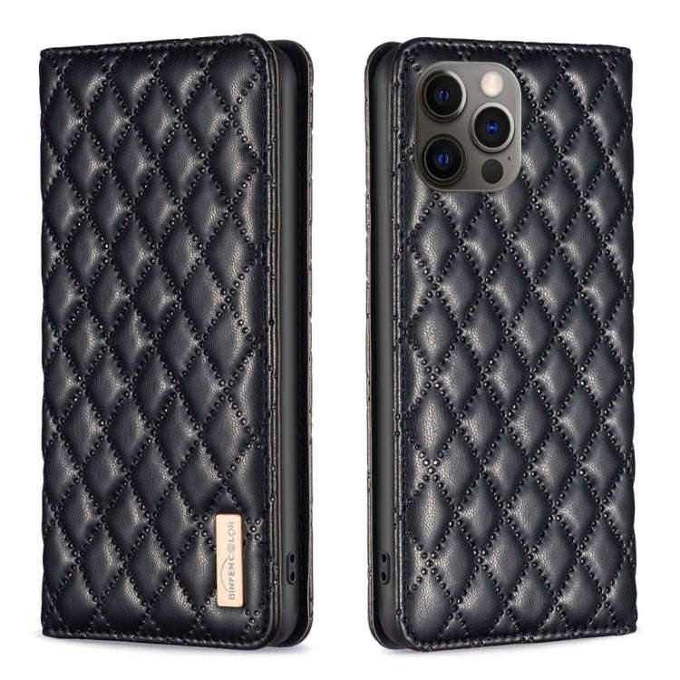 Diamond Lattice Magnetic Leather Flip Phone Case, For iPhone 12 / 12 Pro, For iPhone 11 Pro Max, ...