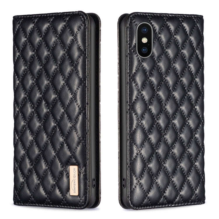 Diamond Lattice Magnetic Leather Flip Phone Case, For iPhone 12 / 12 Pro, For iPhone 11 Pro Max, ...