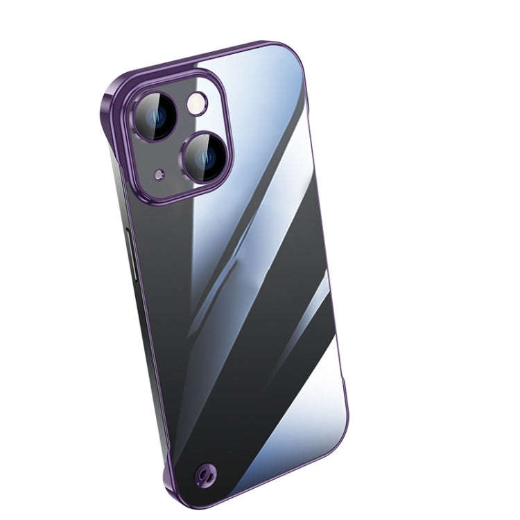 Electroplating Frameless Clear PC Phone Case, For iPhone 14, For iPhone 14 Plus, For iPhone 14 Pr...