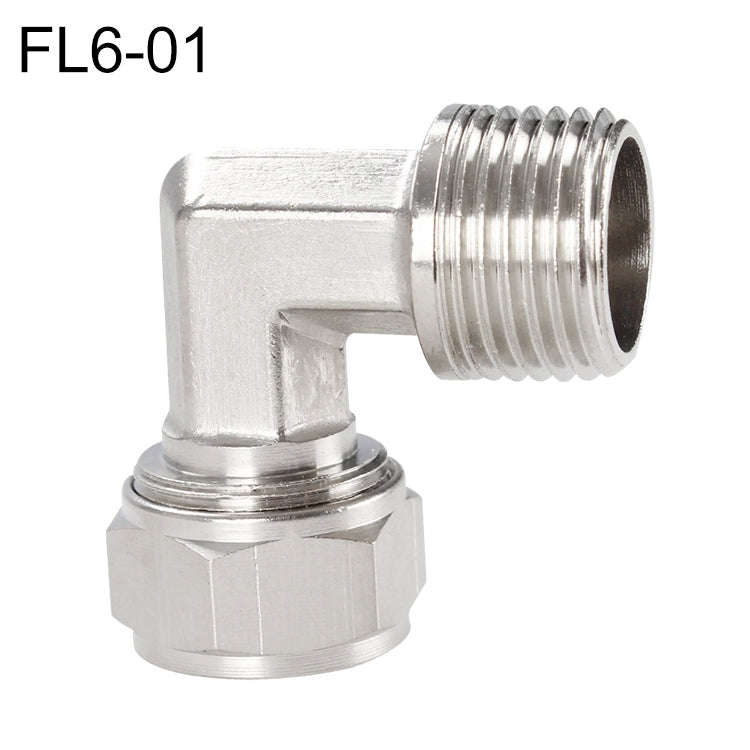 FL6-01 LAIZE Nickel Plated Copper Trachea Quick Fitting Twist Elbow Lock Female Connector, FL6-01...
