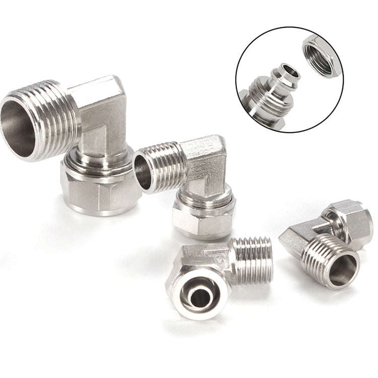 FL6-01 LAIZE Nickel Plated Copper Trachea Quick Fitting Twist Elbow Lock Female Connector, FL6-01...