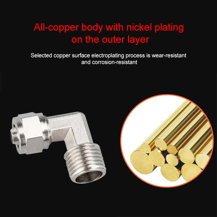 FL6-01 LAIZE Nickel Plated Copper Trachea Quick Fitting Twist Elbow Lock Female Connector, FL6-01...