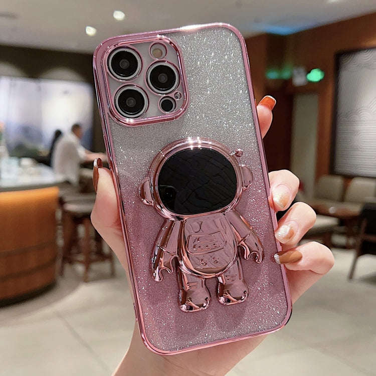 Astronaut Holder Gradient Glitter Powder Phone Case, For iPhone 13 Pro Max, For iPhone 12, For iP...