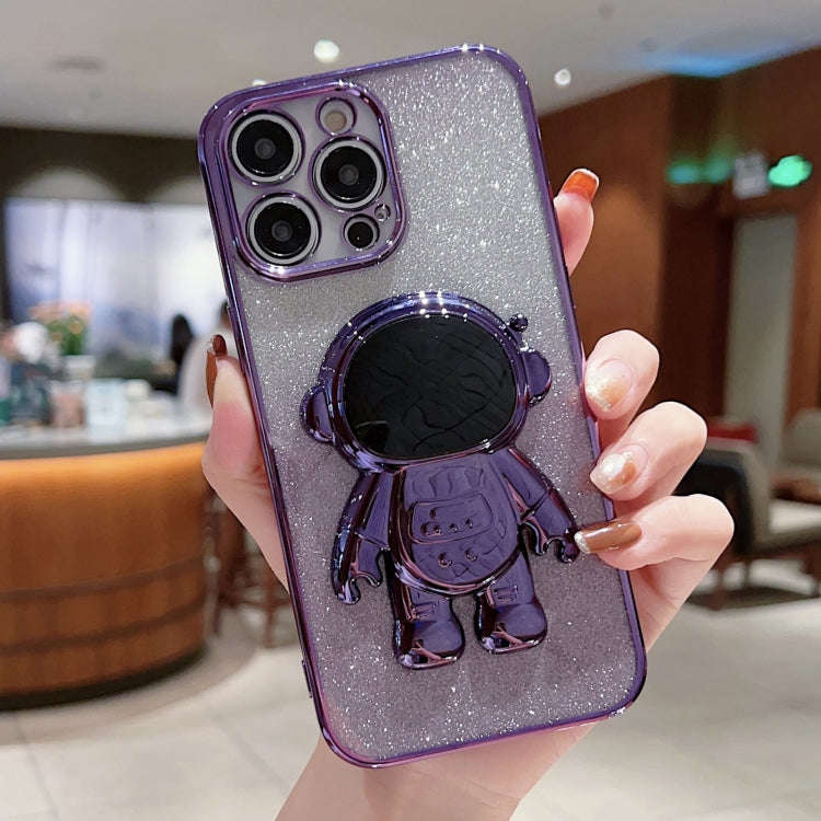 Astronaut Holder Gradient Glitter Powder Phone Case, For iPhone 13 Pro Max, For iPhone 12, For iP...