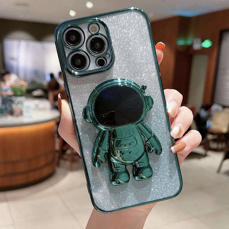 Astronaut Holder Gradient Glitter Powder Phone Case, For iPhone 13 Pro Max, For iPhone 12, For iP...