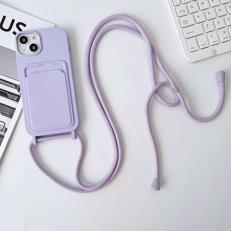 Crossbody Lanyard Elastic Silicone Card Holder Phone Case, For iPhone 13 Pro Max, For iPhone 12, ...