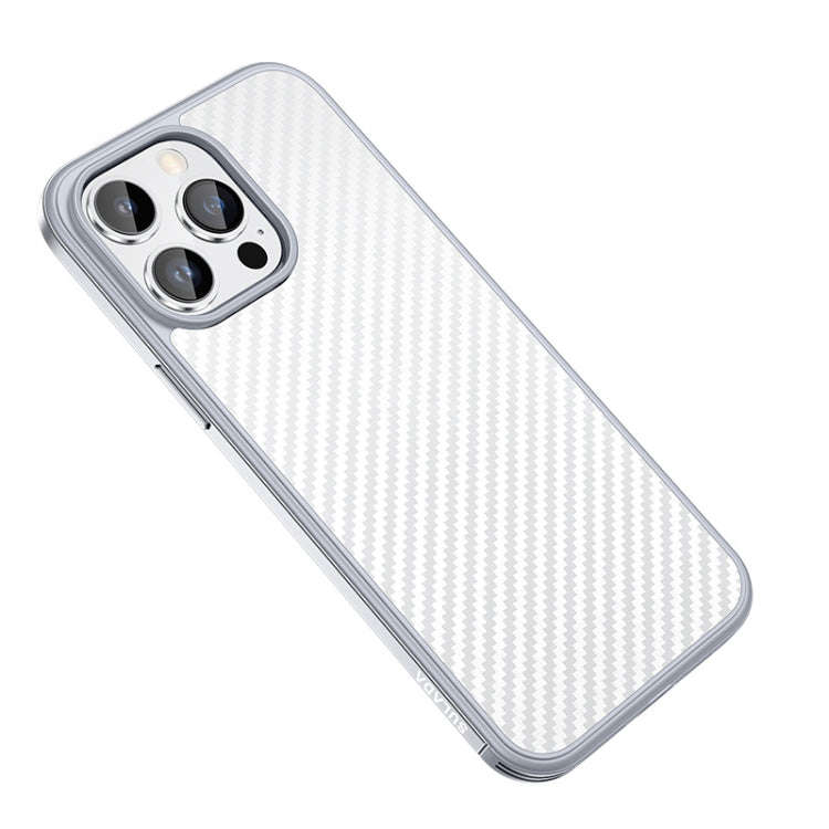 SULADA Carbon Fiber Textured Shockproof Metal + TPU Frame Case, For iPhone 14, For iPhone 14 Plus...