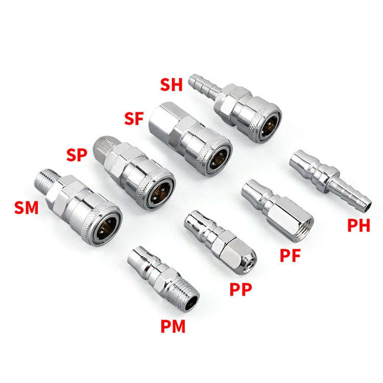 10pcs C-type Self-lock Air Tube Pneumatic Quick Fitting Connector, PF-20, PF-30, PF-40, PH-20, PH...