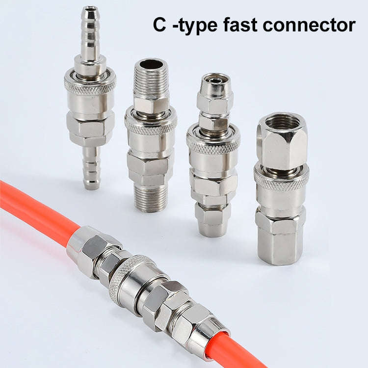 10pcs C-type Self-lock Air Tube Pneumatic Quick Fitting Connector, PF-20, PF-30, PF-40, PH-20, PH...