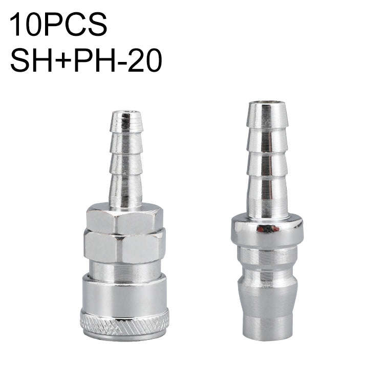 10pcs C-type Self-lock Air Tube Pneumatic Quick Fitting Connector, PF-20, PF-30, PF-40, PH-20, PH...