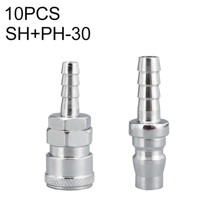 10pcs C-type Self-lock Air Tube Pneumatic Quick Fitting Connector, PF-20, PF-30, PF-40, PH-20, PH...