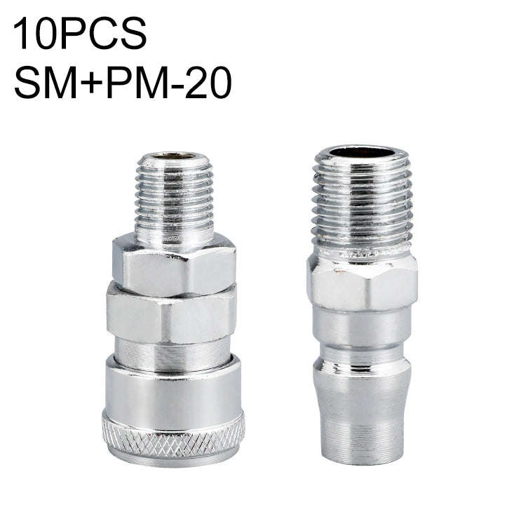10pcs C-type Self-lock Air Tube Pneumatic Quick Fitting Connector, PF-20, PF-30, PF-40, PH-20, PH...