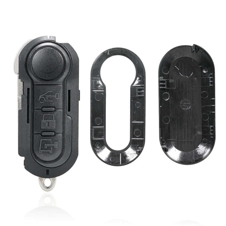 For Fiat 3 Button Folding Car Key Case Remote Control Shell SIP22, Black Switch Button, White Swi...