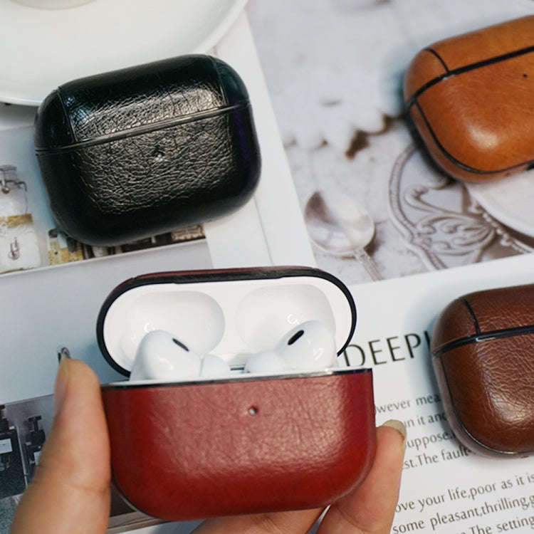 Wireless Earphone Leather Shockproof Protective Case with Lanyard, For AirPods Pro 2