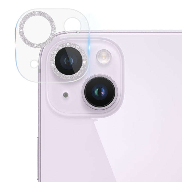 Tempered Glass Glitter CD Texture Back Camera Film, For iPhone 14 / 14 Plus (1 PC), For iPhone 14...