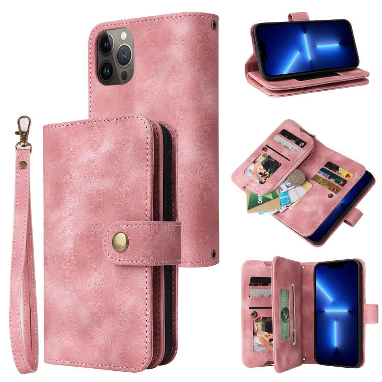 Multifunctional Card Slot Zipper Wallet Flip Leather Phone Case, For iPhone 13 Pro, For iPhone 13...