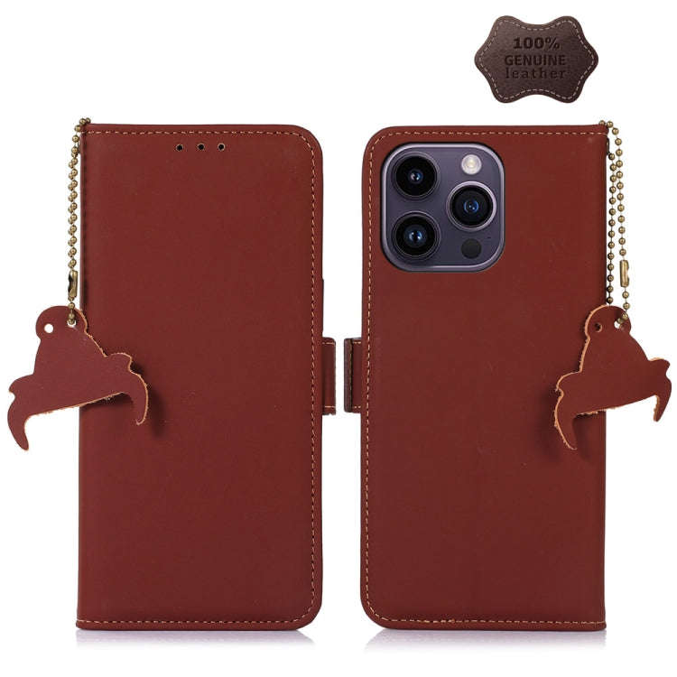 Genuine Leather Magnetic RFID Leather Phone Case, For iPhone 13 Pro Max, For iPhone 13 Pro, For i...