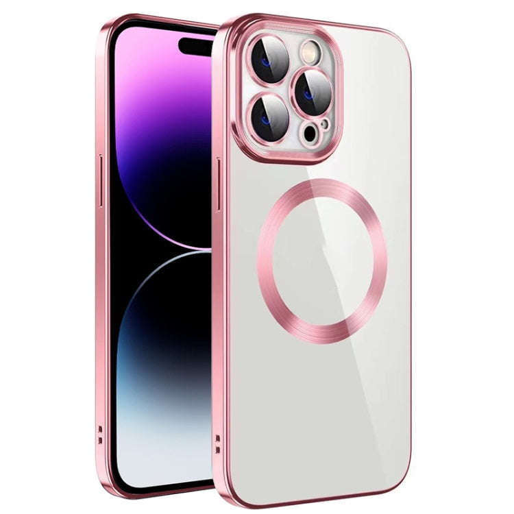 Electroplating MagSafe TPU Phone Case with Lens Film, For iPhone 14, For iPhone 14 Pro, For iPhon...