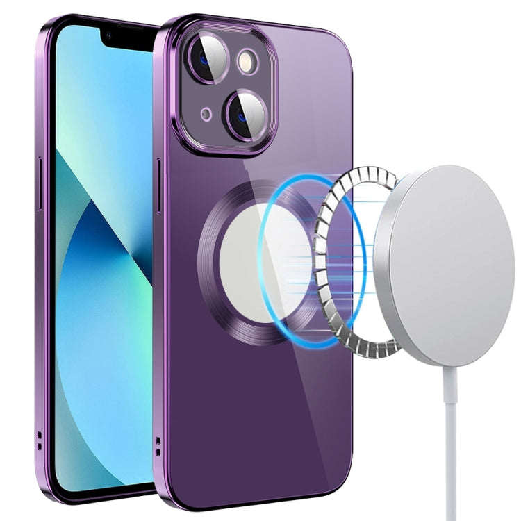 Electroplating MagSafe TPU Phone Case with Lens Film, For iPhone 14, For iPhone 14 Pro, For iPhon...