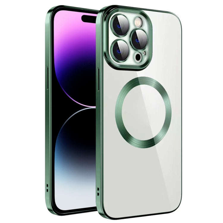Electroplating MagSafe TPU Phone Case with Lens Film, For iPhone 14, For iPhone 14 Pro, For iPhon...