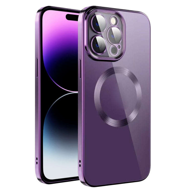 Electroplating MagSafe TPU Phone Case with Lens Film, For iPhone 14, For iPhone 14 Pro, For iPhon...