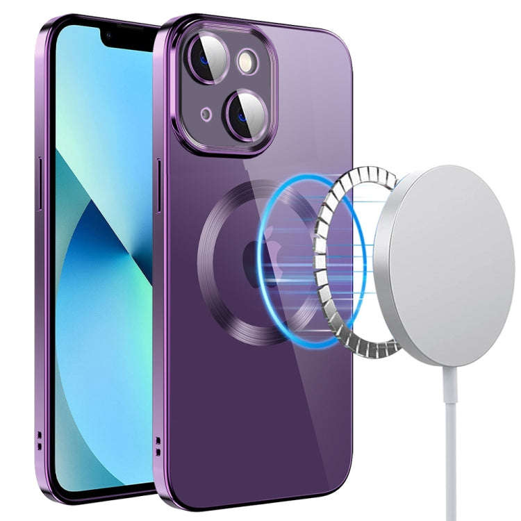 Electroplating MagSafe TPU Phone Case with Lens Film, For iPhone 14, For iPhone 14 Pro, For iPhon...
