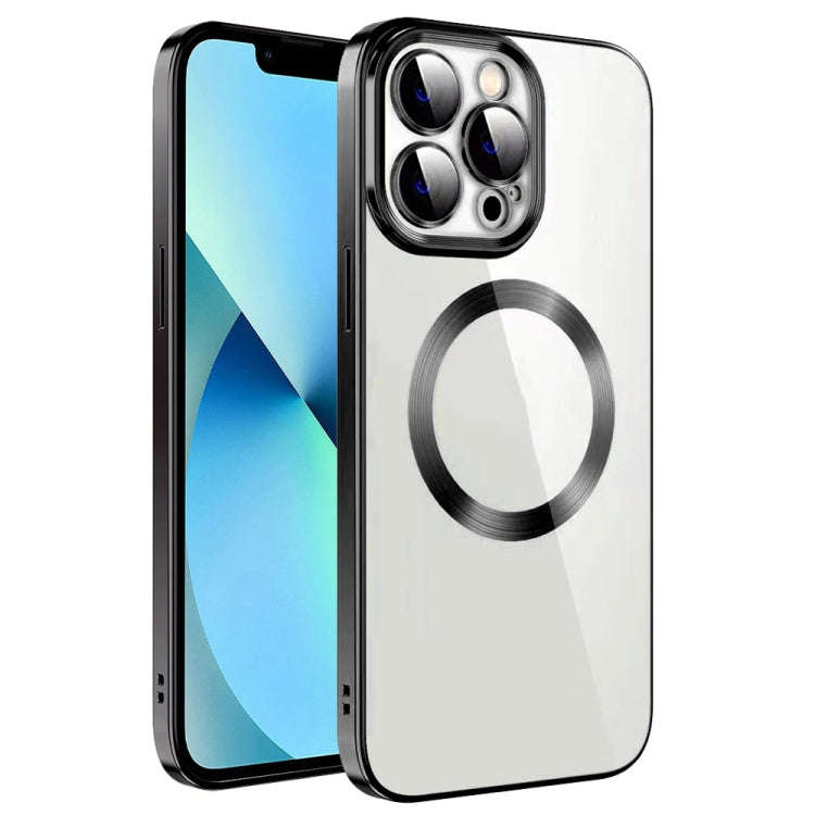 Electroplating MagSafe TPU Phone Case with Lens Film, For iPhone 14, For iPhone 14 Pro, For iPhon...