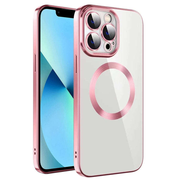 Electroplating MagSafe TPU Phone Case with Lens Film, For iPhone 14, For iPhone 14 Pro, For iPhon...