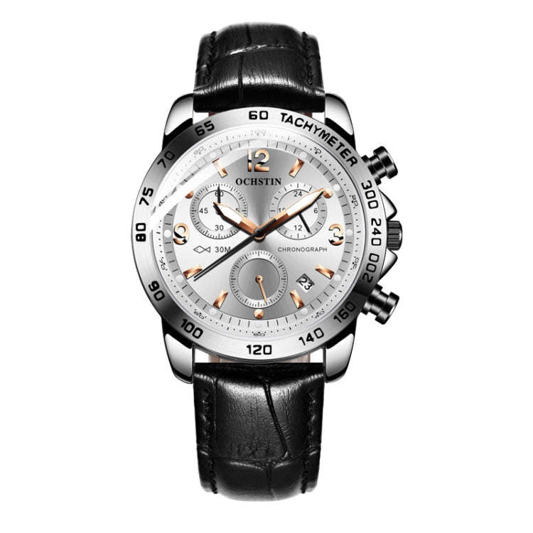 Multifunctional Quartz Waterproof Luminous Men Leather Watch, OCHSTIN 6123C