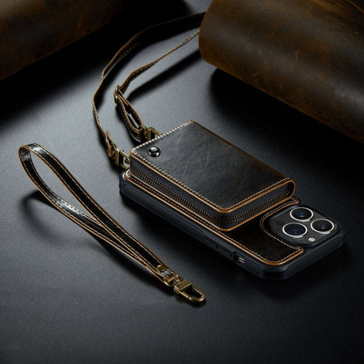 JEEHOOD C22 Series Zipper Wallet Phone Case with Long and Short Lanyard, For iPhone 14, For iPhon...