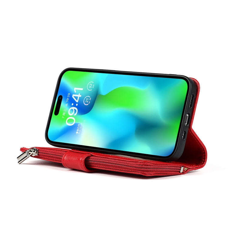Microfiber Zipper Leather Phone Case, For iPhone 14 Pro Max, For iPhone 14 Pro, For iPhone 14, Fo...