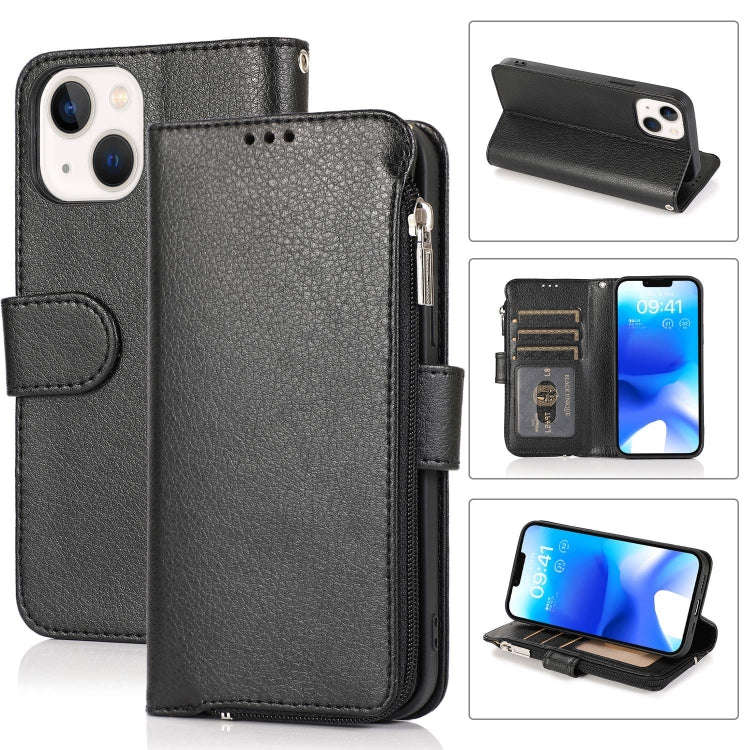 Microfiber Zipper Leather Phone Case, For iPhone 14 Pro Max, For iPhone 14 Pro, For iPhone 14, Fo...