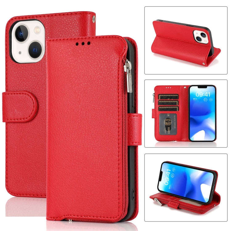 Microfiber Zipper Leather Phone Case, For iPhone 14 Pro Max, For iPhone 14 Pro, For iPhone 14, Fo...