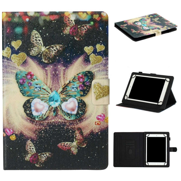 Tablet PC Universal Coloured Drawing Pattern Horizontal Flip Leather Case with Holder & Card Slot...