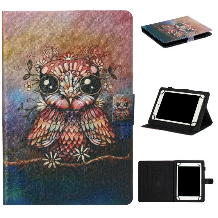 Tablet PC Universal Coloured Drawing Pattern Horizontal Flip Leather Case with Holder & Card Slot...