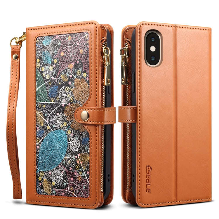 ESEBLE Star Series Lanyard Zipper Wallet RFID Leather Case, For iPhone 14 Pro Max, For iPhone 14 ...