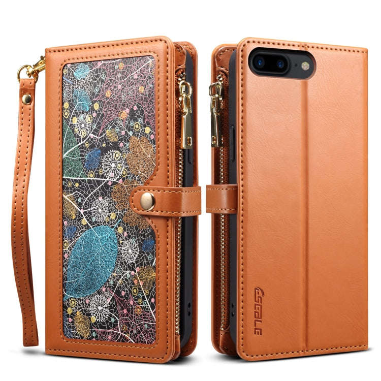 ESEBLE Star Series Lanyard Zipper Wallet RFID Leather Case, For iPhone XR, For iPhone 8 Plus / 7 ...