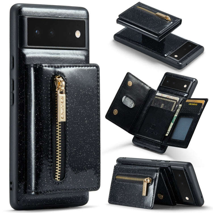 DG.MING M3 Series Glitter Powder Card Bag Leather Case, For Google Pixel 6, For Samsung Galaxy S2...