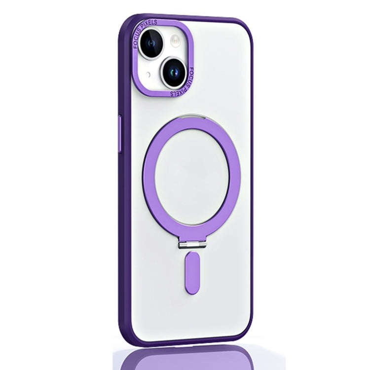 Skin Feel MagSafe Shockproof Protective Phone Case with Holder, For iPhone 14, For iPhone 14 Plus...