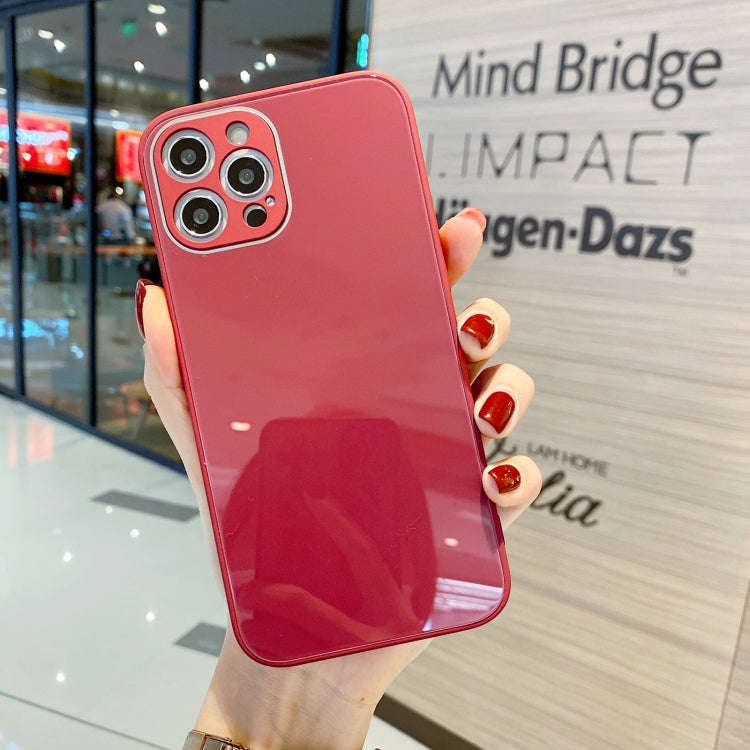 Solid Color Tempered Glass Phone Case, For iPhone 14 Pro Max, For iPhone 14 Pro, For iPhone 14, F...