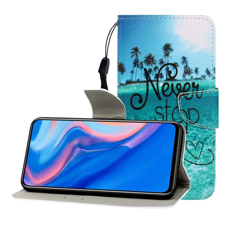 Colored Drawing Horizontal Flip Leather Case with Holder & Card Slot & Wallet, For Huawei P Smart...