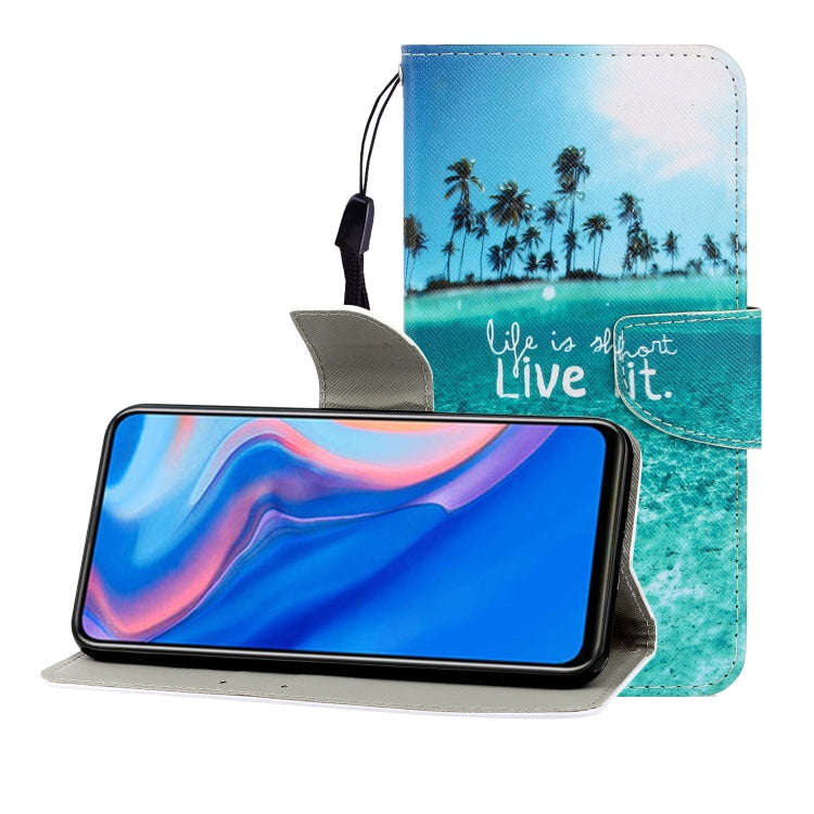 Colored Drawing Horizontal Flip Leather Case with Holder & Card Slot & Wallet, For Huawei P Smart...