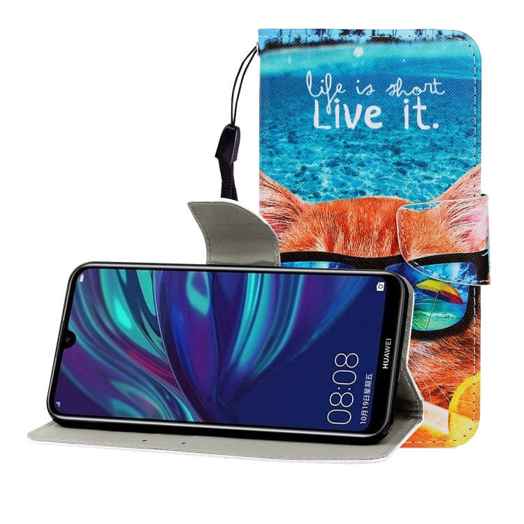 Colored Drawing Horizontal Flip Leather Case with Holder & Card Slot & Wallet, For Huawei P Smart...