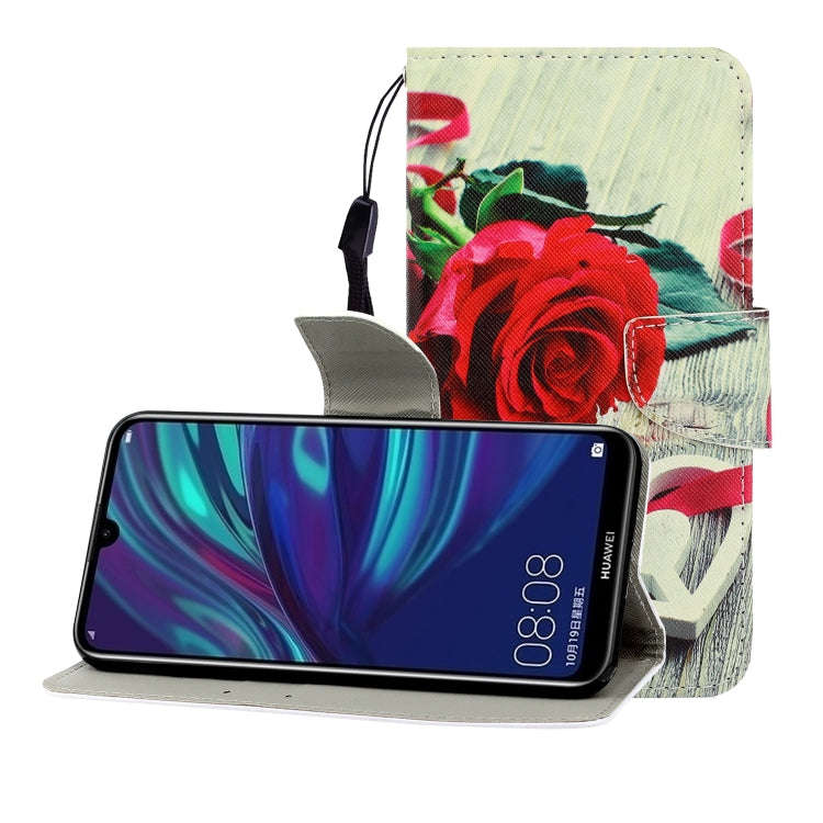Colored Drawing Horizontal Flip Leather Case with Holder & Card Slot & Wallet, For Huawei P Smart...